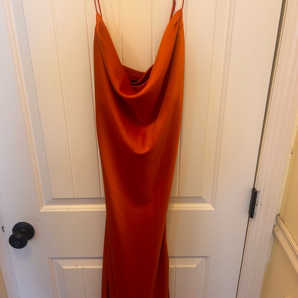 Ann Taylor Vibrant Orange Backless Dress
